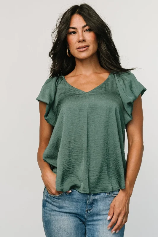 August Top | Winter Green