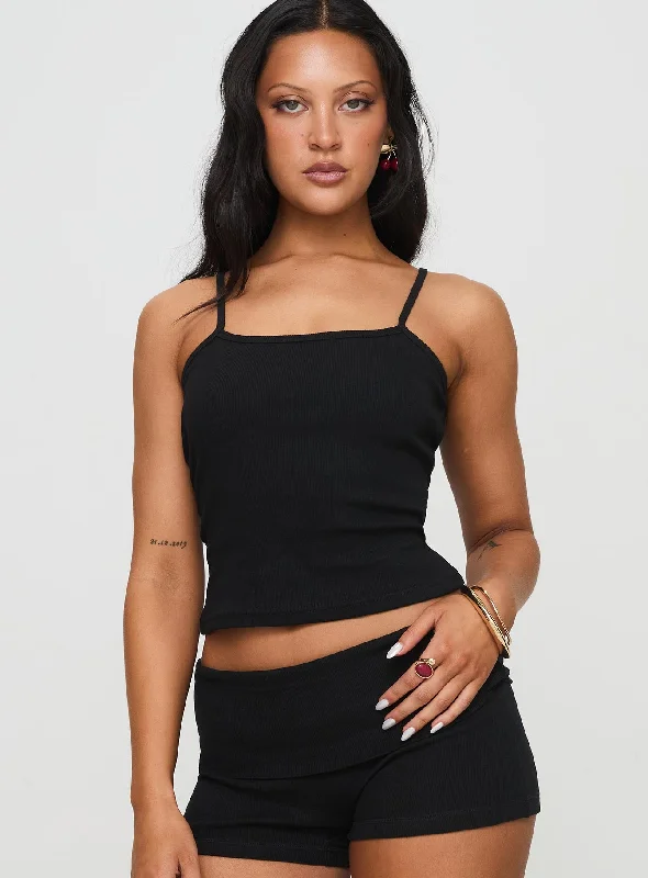 Baseline Rib Top Black