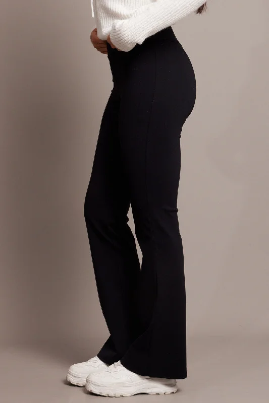 Black Flared Leggings High Rise Pants