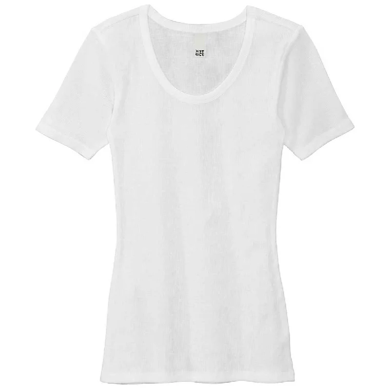 District Women's White V.I.T. Rib Scoop Neck Tee