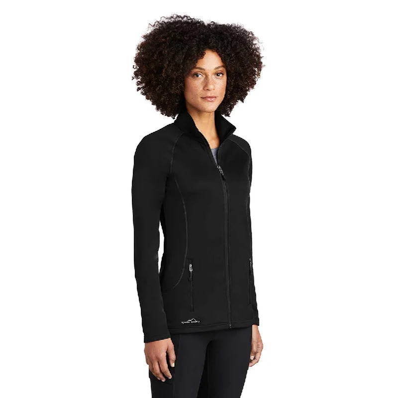 Eddie Bauer Women's Black Smooth Fleece Base Layer Full-Zip