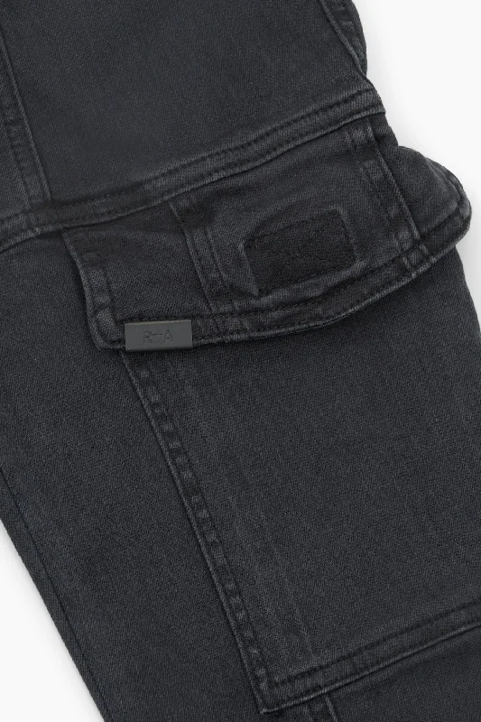 EVA DENIM SLIM CARGO | CHARCOAL