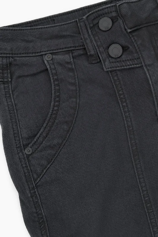 EVA DENIM SLIM CARGO | CHARCOAL