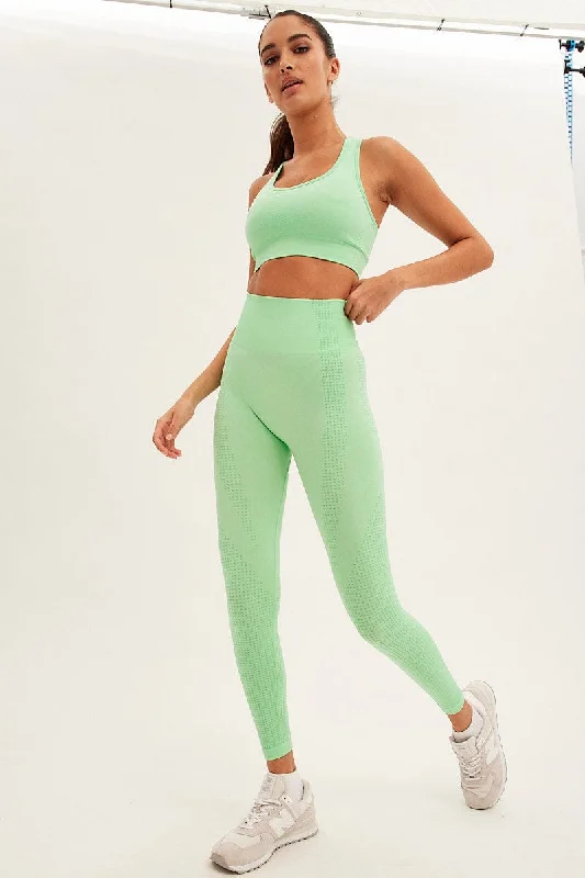 Green Activewear High Rise Legging Seamless