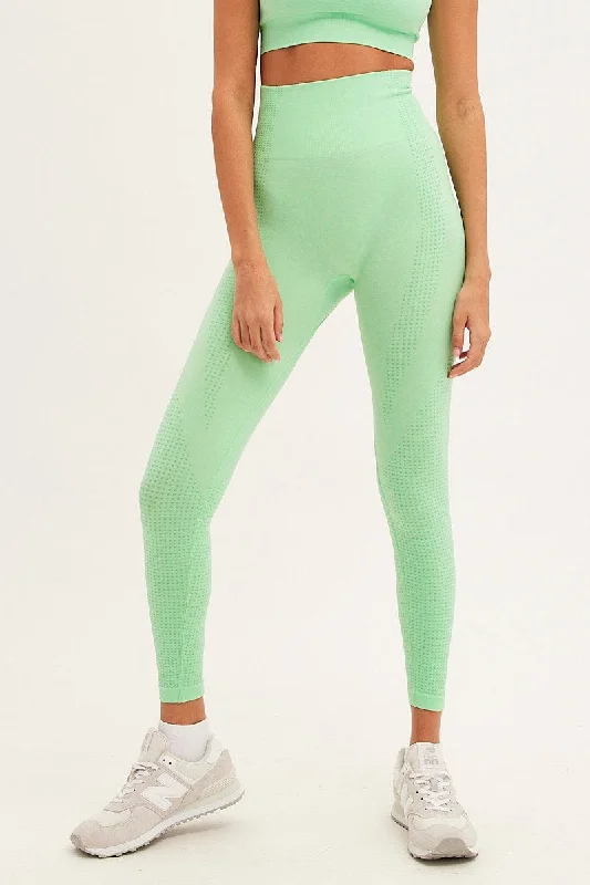 Green Activewear High Rise Legging Seamless