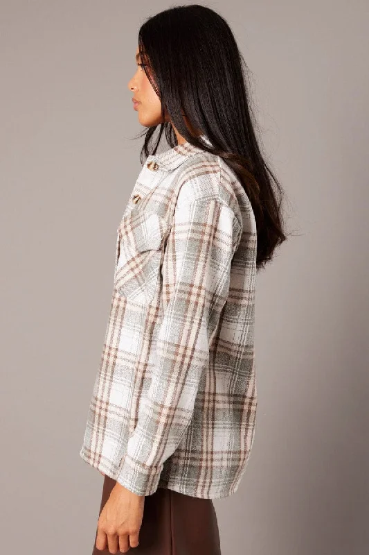 Green Check Relaxed Shirt Long Sleeve