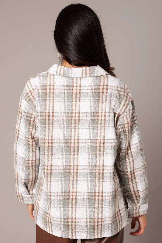 Green Check Relaxed Shirt Long Sleeve