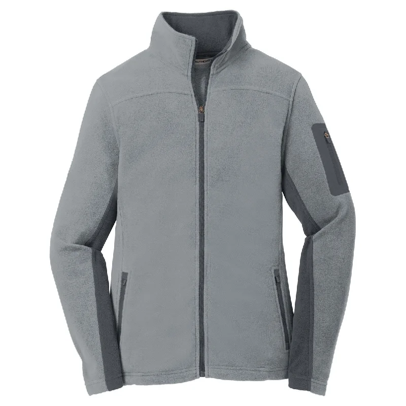 Port Authority Women's Frost Grey/Magnet Summit Fleece Full-Zip Jacket