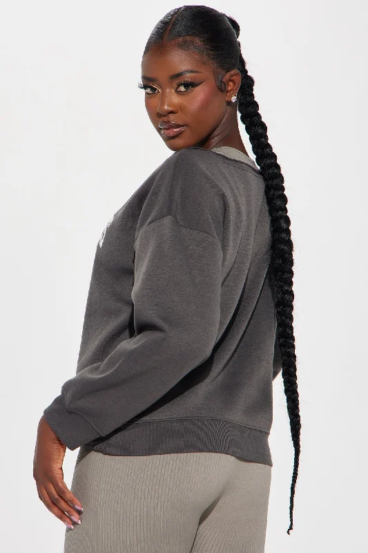 LA Angels Off Shoulder Sweatshirt - Charcoal