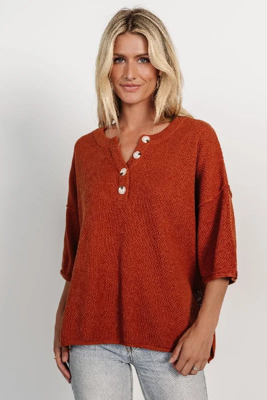 Maddock Knit Top | Rust