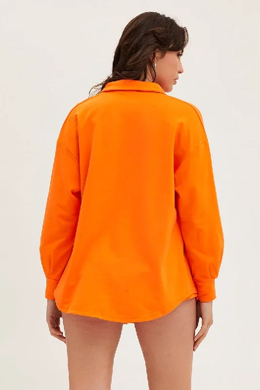 Orange Oversized Shirt Loungewear