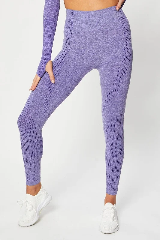 Purple Seamless Activewear Leggings