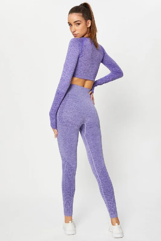 Purple Seamless Activewear Leggings