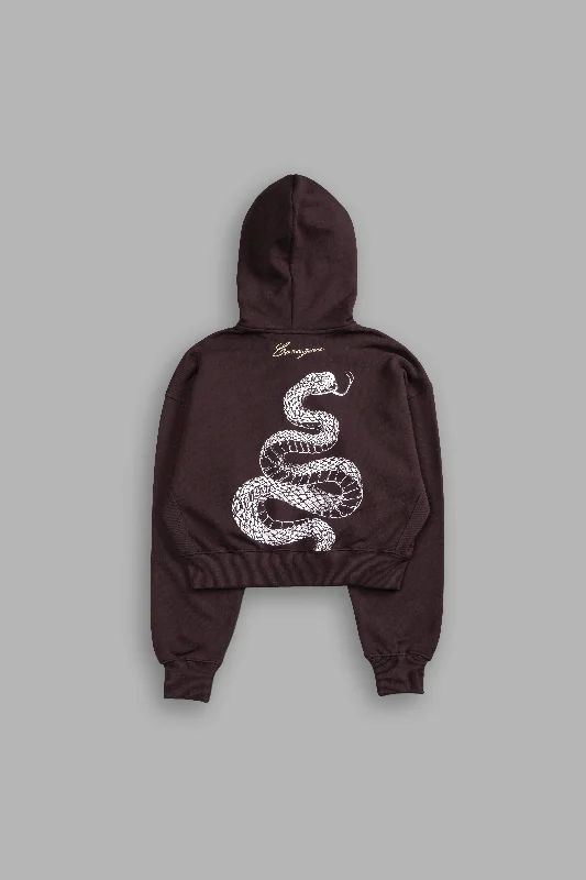 Renewal ""Sage"" (Cropped) Zip Hoodie in Darc Garnet