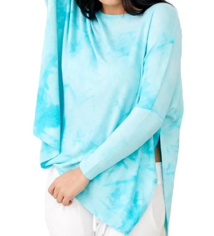 Soft Stretch Oversized Scoop Tie Dye In Surf