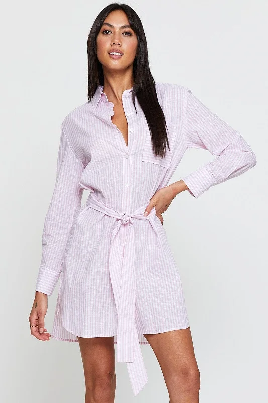 Stripe Oversized Shirts Long Sleeve