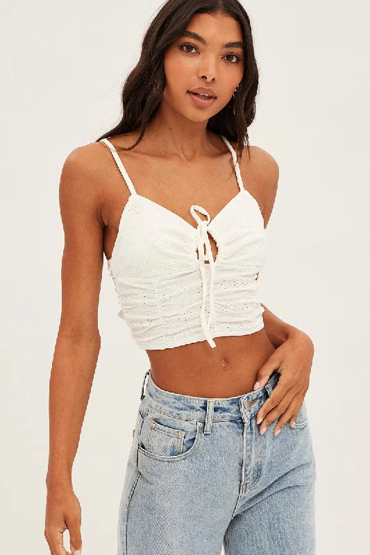 White Butterfly Tank Top