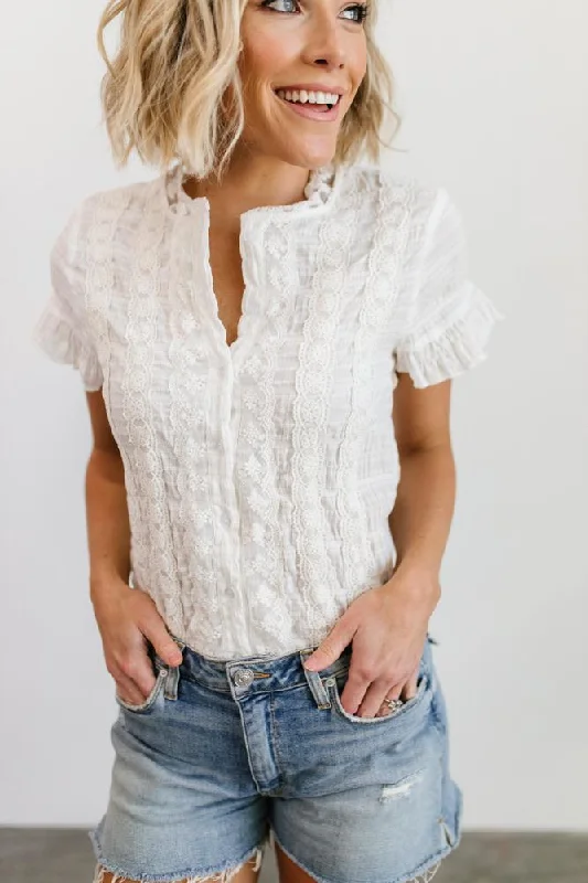 Zara Lace Top | White