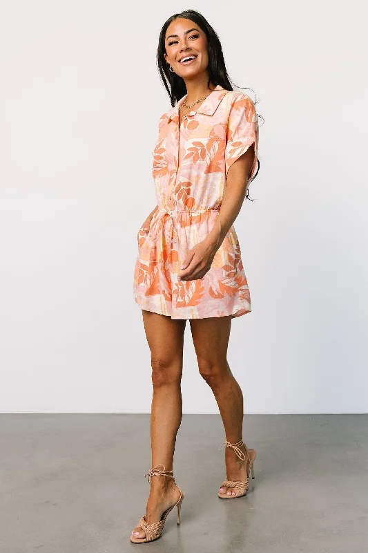 Audra Romper | Pink Multi Print