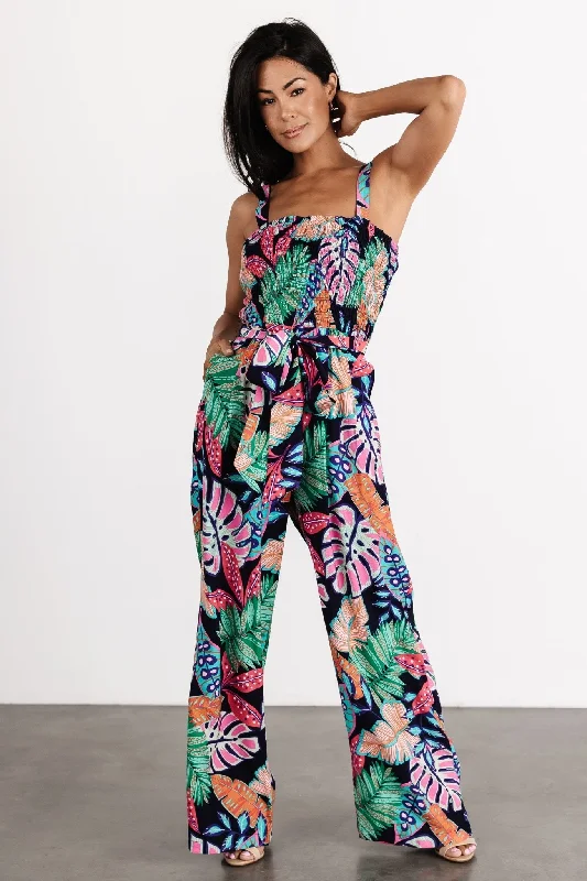 Barbados Tank Jumpsuit | Navy Print