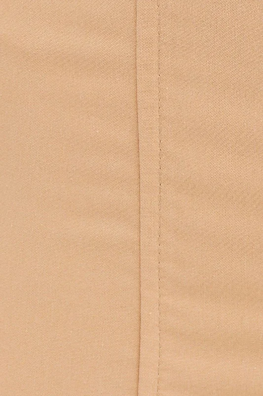 Beige Wide Leg Carpenter Pants