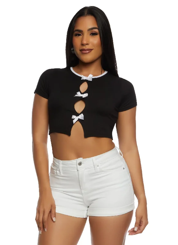 Bow Cut Out Crop Top