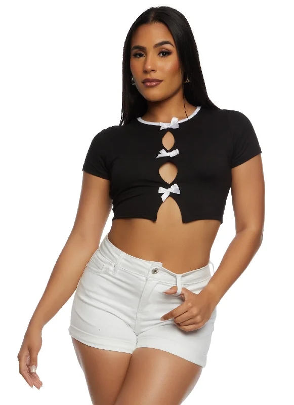 Bow Cut Out Crop Top