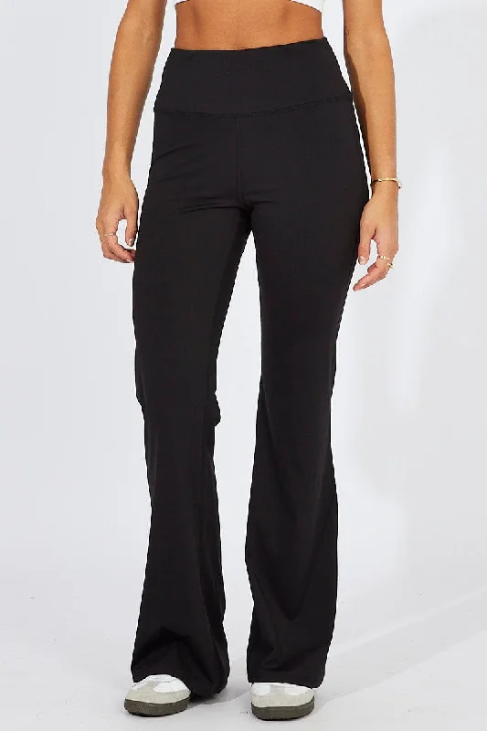 Black Flare Leg Pants Legging