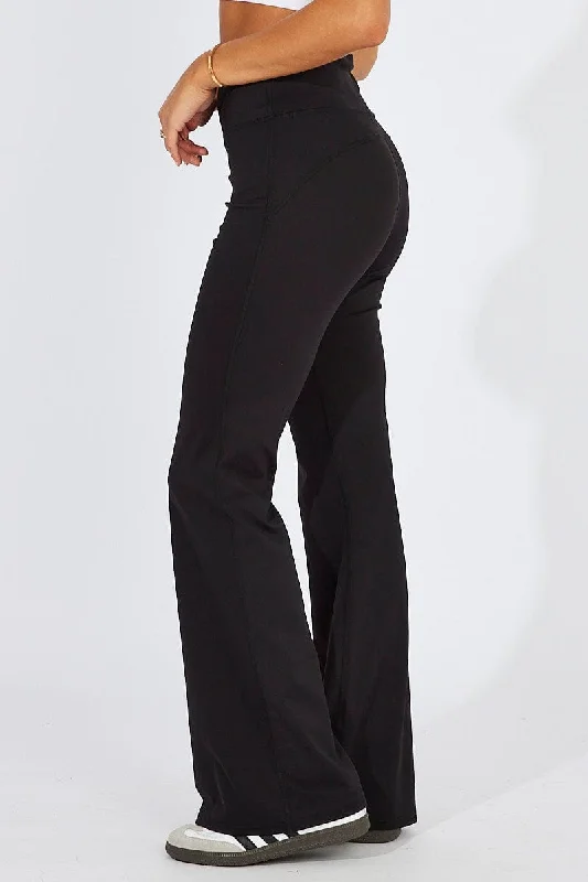 Black Flare Leg Pants Legging