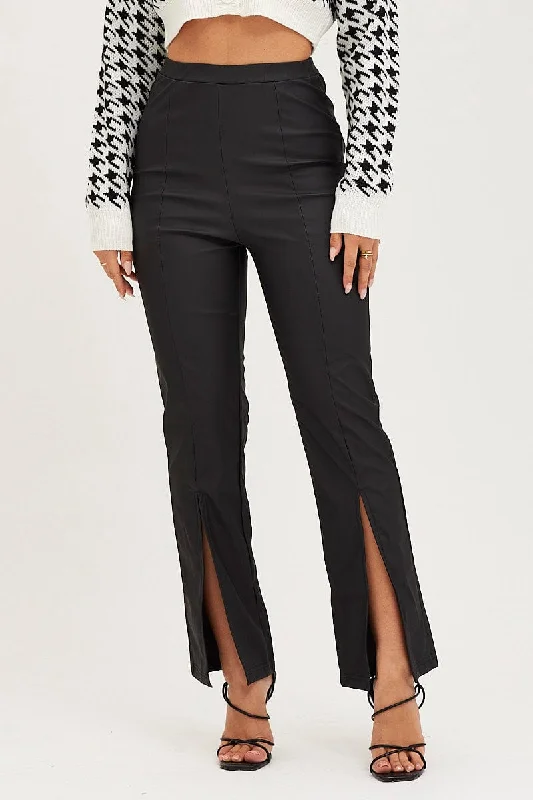 Black Flare Pants High Rise