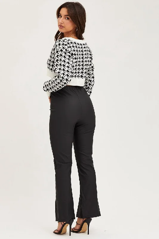 Black Flare Pants High Rise