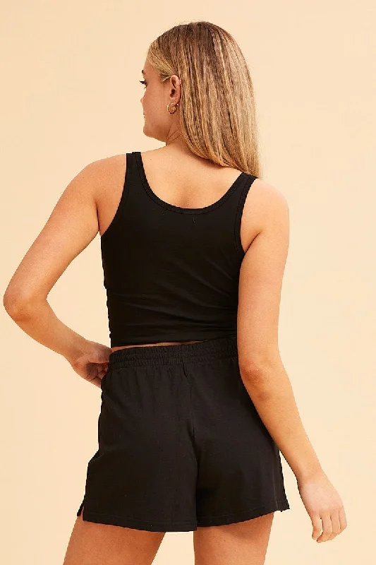 Black Jamie Pull On Lounge Short