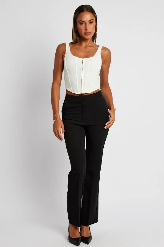 Black Slim Pants High Rise