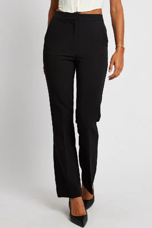 Black Slim Pants High Rise