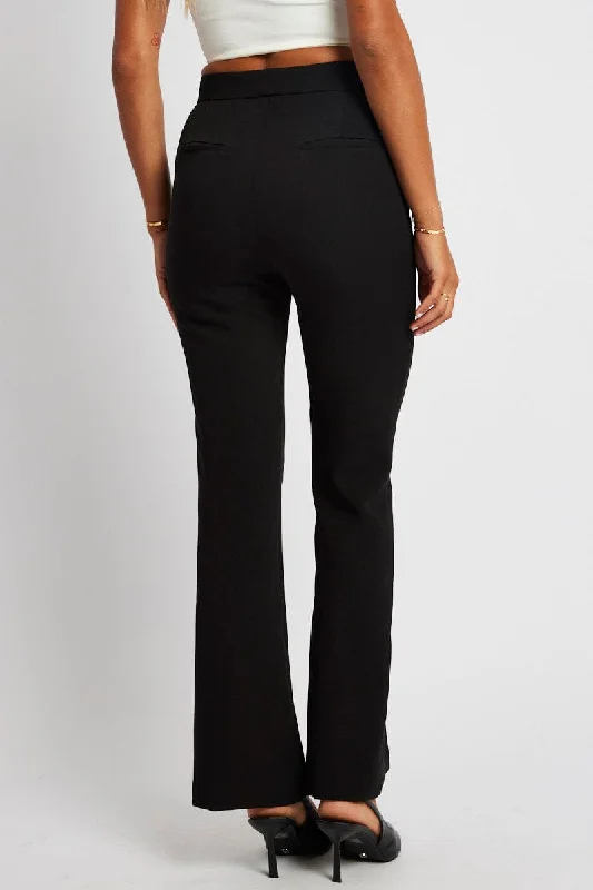 Black Slim Pants High Rise