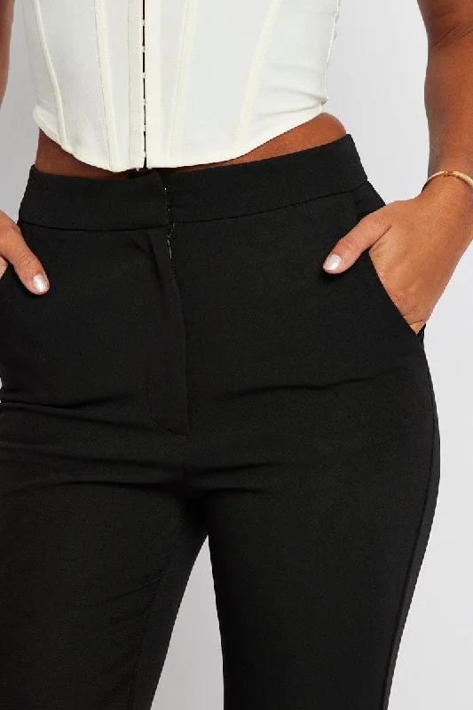 Black Slim Pants High Rise