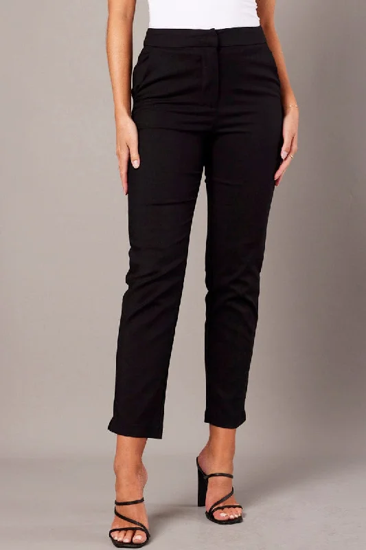 Black Slim Pants High Rise