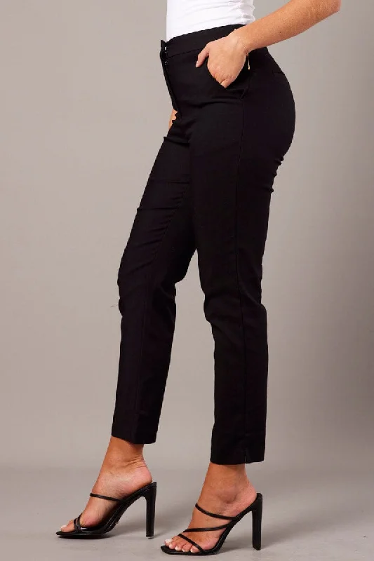 Black Slim Pants High Rise