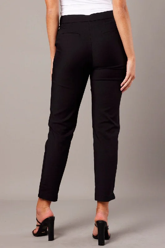 Black Slim Pants High Rise