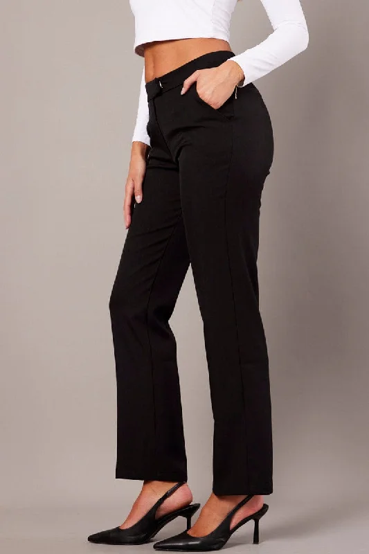 Black Slim Pants Mid Rise