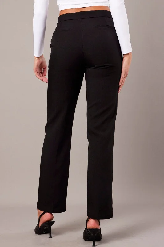 Black Slim Pants Mid Rise