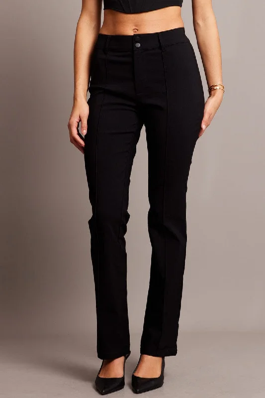 Black Slim Pants Mid Rise