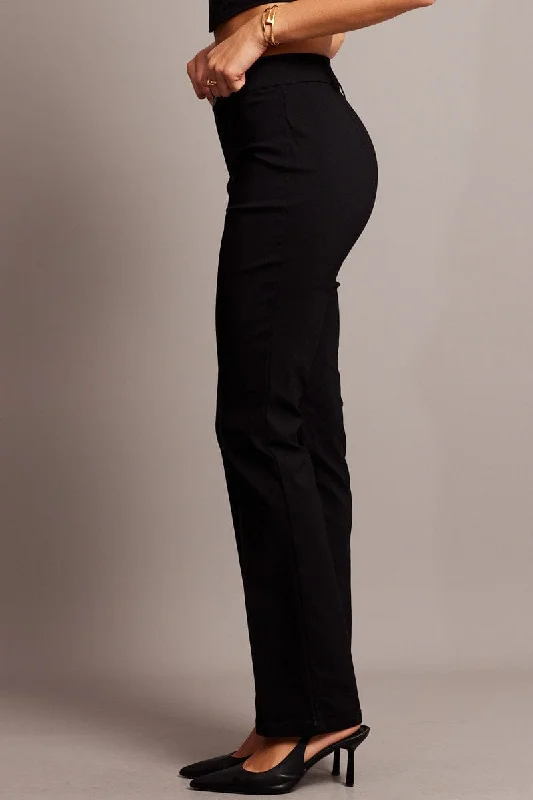 Black Slim Pants Mid Rise