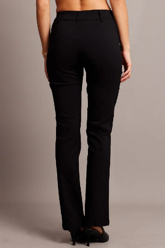 Black Slim Pants Mid Rise