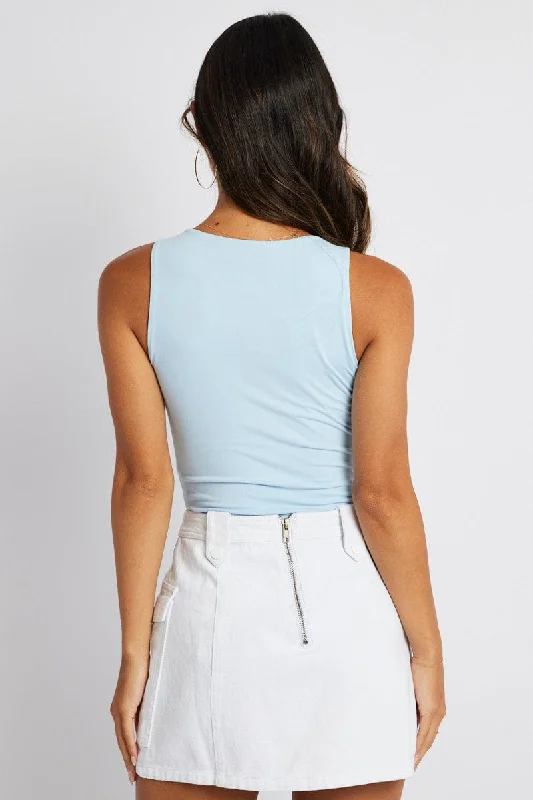 Blue Supersoft Bodysuit Sleeveless