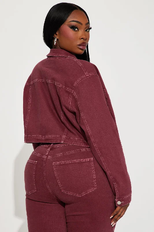 Bordeaux Stretch Denim Jacket - Wine