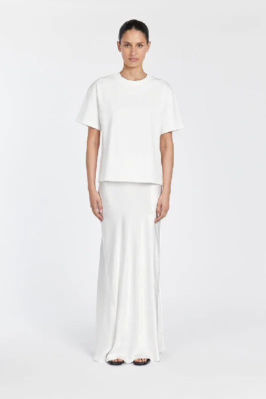 CHARLI WHITE SATIN MAXI SKIRT