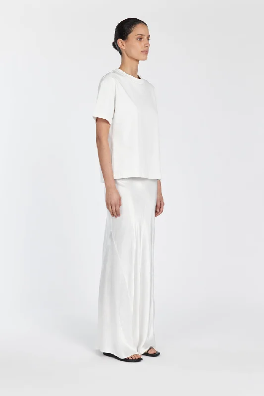 CHARLI WHITE SATIN MAXI SKIRT