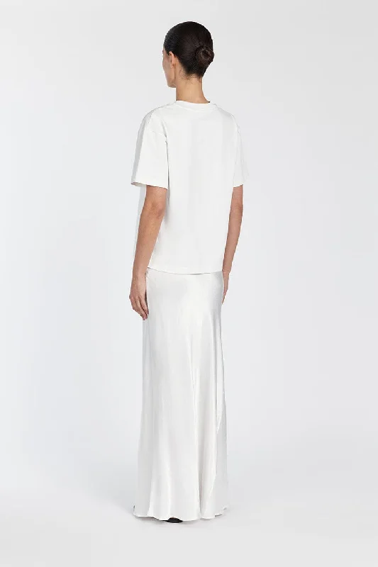 CHARLI WHITE SATIN MAXI SKIRT