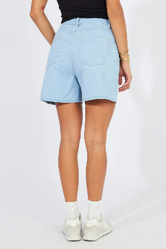 Denim Longline Denim Shorts